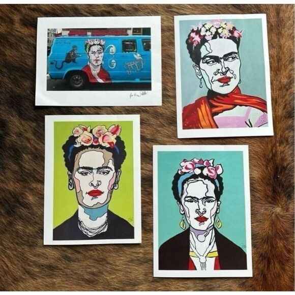Art Prints Frida Kahlo Set Of Four Signed - Picture 1 of 10